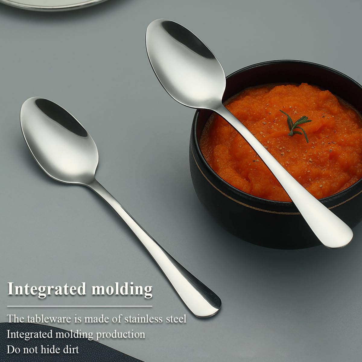 Dinner Spoons 12 Pieces 18.5cm, Stainless Steel Soup Spoons, Table Spoon, Sturdy and Durable for Home and Restauroom Daily Use, Easy to Clean, Dishwasher Safe - Image 5