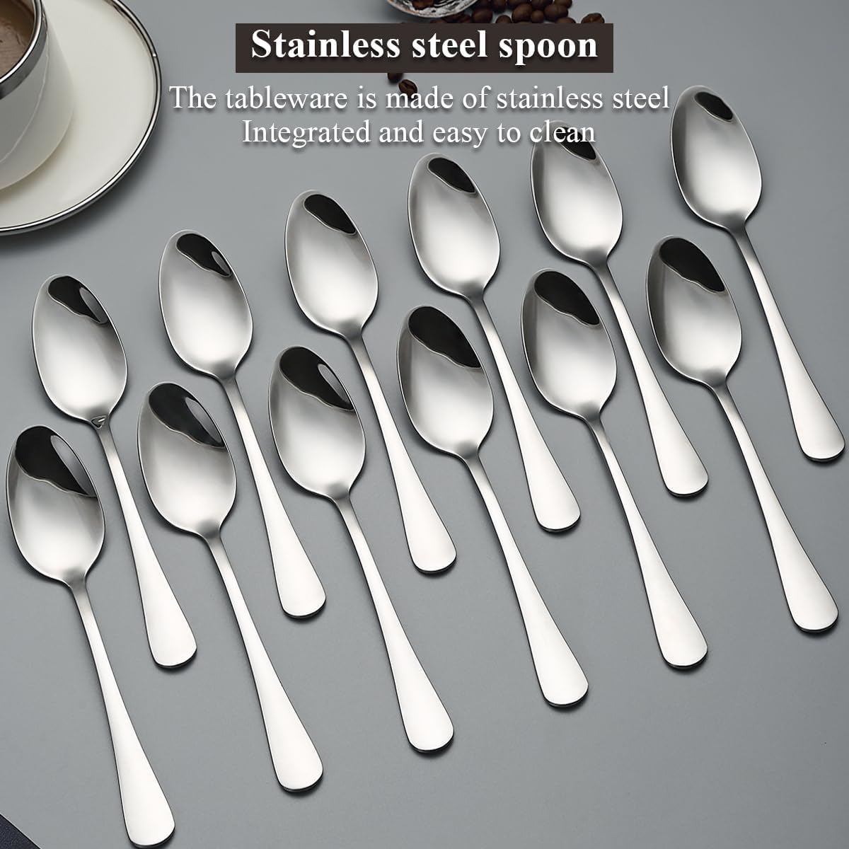 Dinner Spoons 12 Pieces 18.5cm, Stainless Steel Soup Spoons, Table Spoon, Sturdy and Durable for Home and Restauroom Daily Use, Easy to Clean, Dishwasher Safe - Image 7