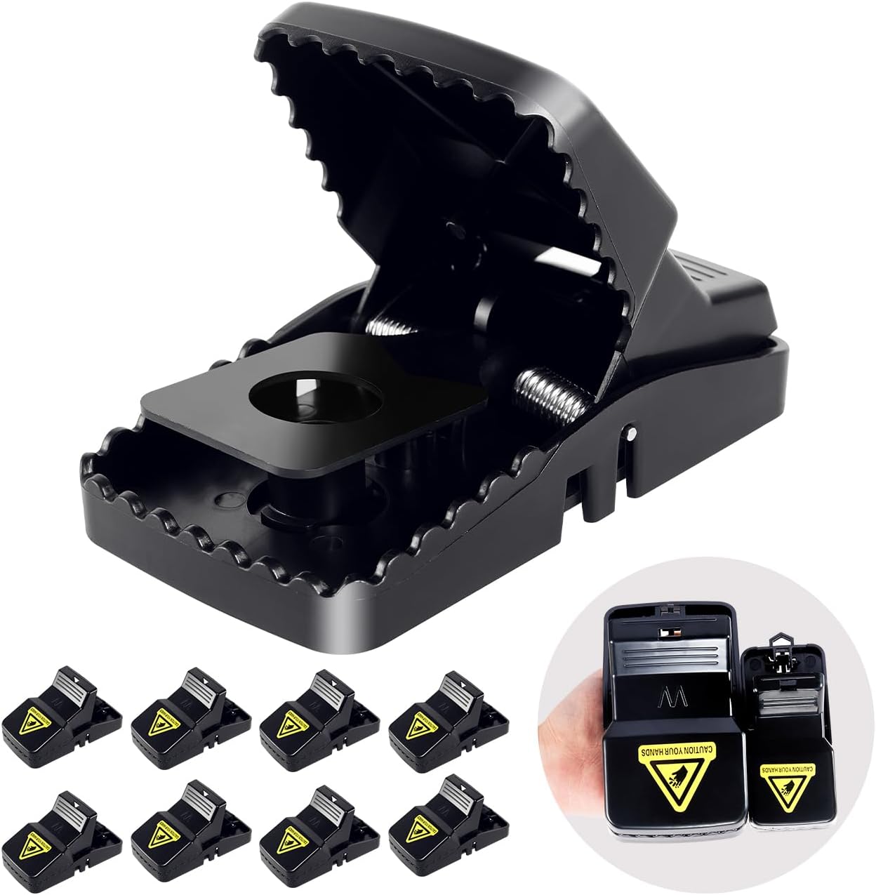 8 Packs Large Mouse Traps, High Sensitivity Rat Snap Best Mouse Traps That Work, Safe Effective Anti Rat Mice Trap Indoor Outdoor, Powerful Rodent Catcher, Easy Clean and Quick Kill Mouse - Image 1