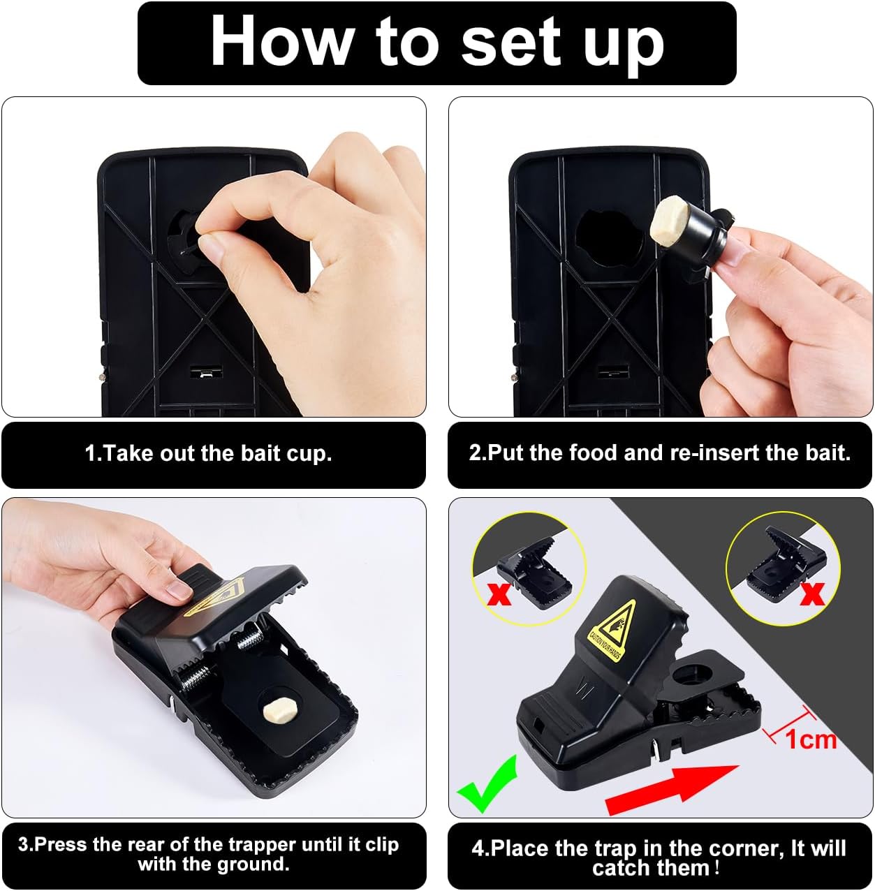 8 Packs Large Mouse Traps, High Sensitivity Rat Snap Best Mouse Traps That Work, Safe Effective Anti Rat Mice Trap Indoor Outdoor, Powerful Rodent Catcher, Easy Clean and Quick Kill Mouse - Image 4