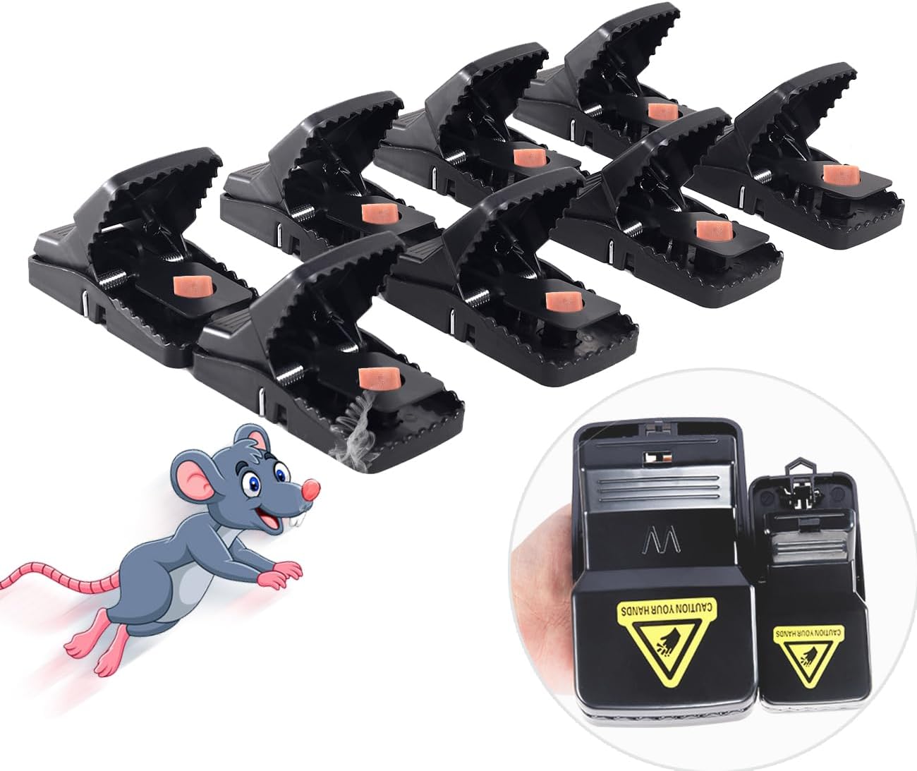 8 Packs Large Mouse Traps, High Sensitivity Rat Snap Best Mouse Traps That Work, Safe Effective Anti Rat Mice Trap Indoor Outdoor, Powerful Rodent Catcher, Easy Clean and Quick Kill Mouse - Image 8