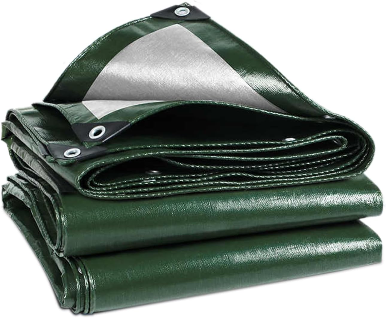 120GSM Tarpaulin Waterproof Heavy Duty, 6.6 x 9.8 Ft Large Green Rainproof Tarp UV/Tear Resistant PE Tarpaulin Sheet Tent with Reinforced Eyelets, Cover for Pool, Caravan, Garden Furniture - Image 1