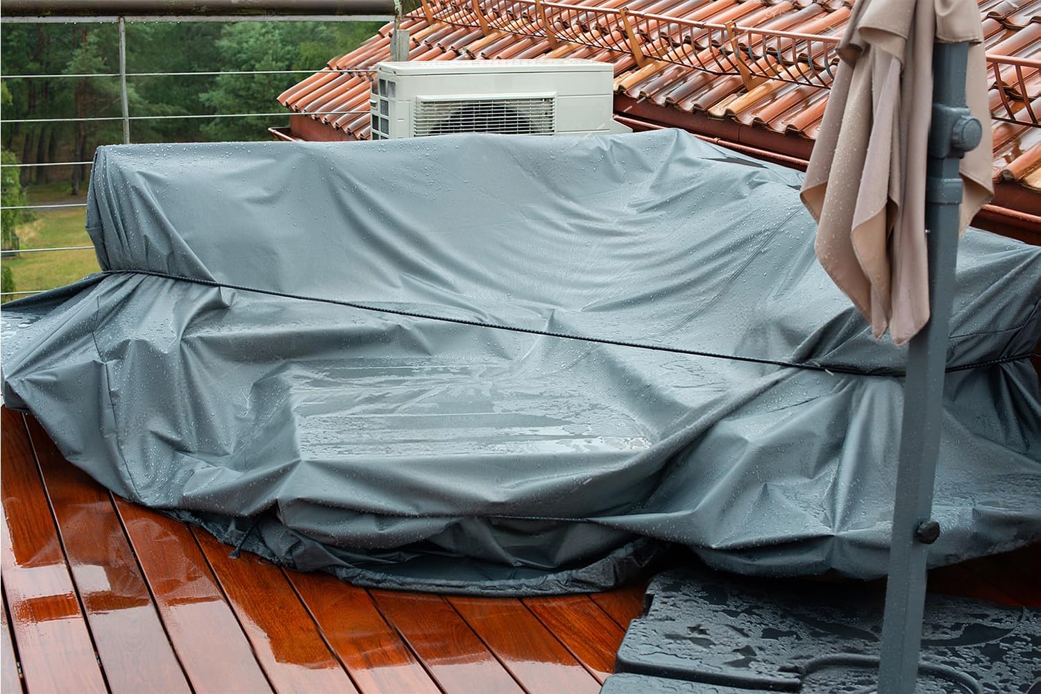120GSM Tarpaulin Waterproof Heavy Duty, 6.6 x 9.8 Ft Large Green Rainproof Tarp UV/Tear Resistant PE Tarpaulin Sheet Tent with Reinforced Eyelets, Cover for Pool, Caravan, Garden Furniture - Image 8