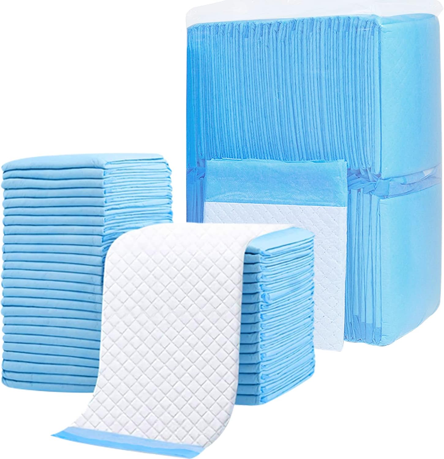 40 Pack Disposable Changing Pads,  Portable Diaper Change Pad for Baby, Super Absorbent Leak-Proof Incontinence Bed Table Pee Mat for Travel and Home (40, Blue, L) - Image 1