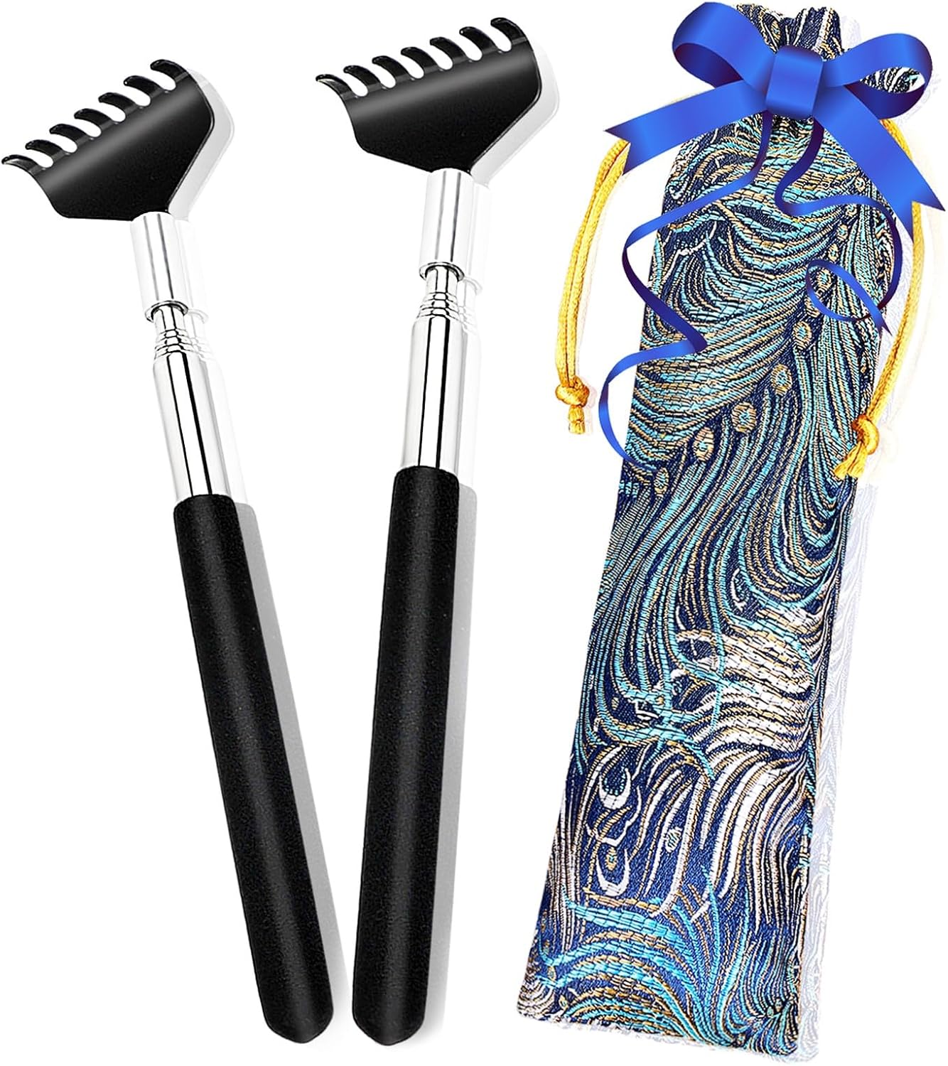 Back Scratcher, 2 Pack Back Scratchers for Men Women Kids Dogs Extendable Back Scratcher with Beautiful Gifts Packaging. - Image 1