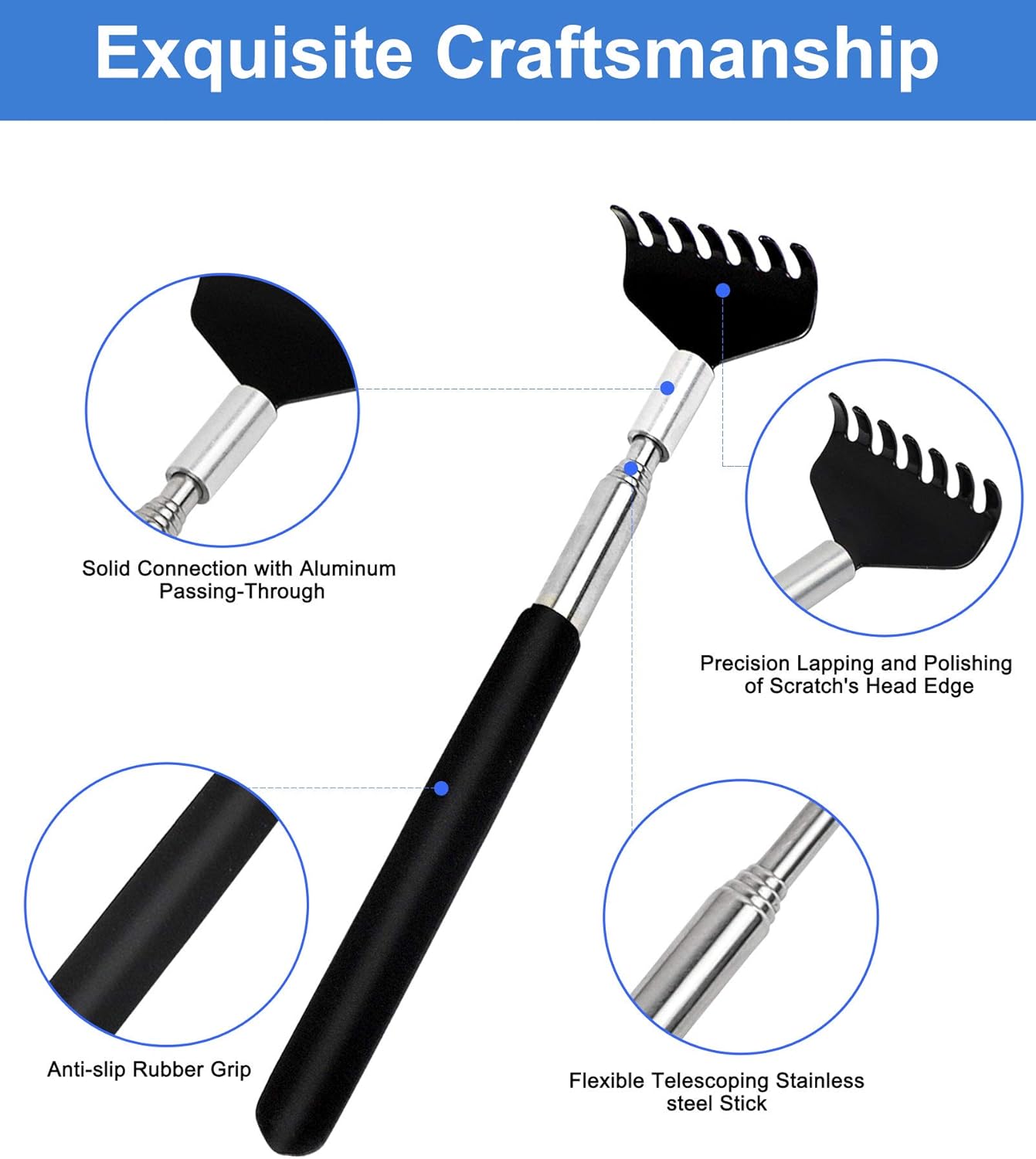 Back Scratcher, 2 Pack Back Scratchers for Men Women Kids Dogs Extendable Back Scratcher with Beautiful Gifts Packaging. - Image 6
