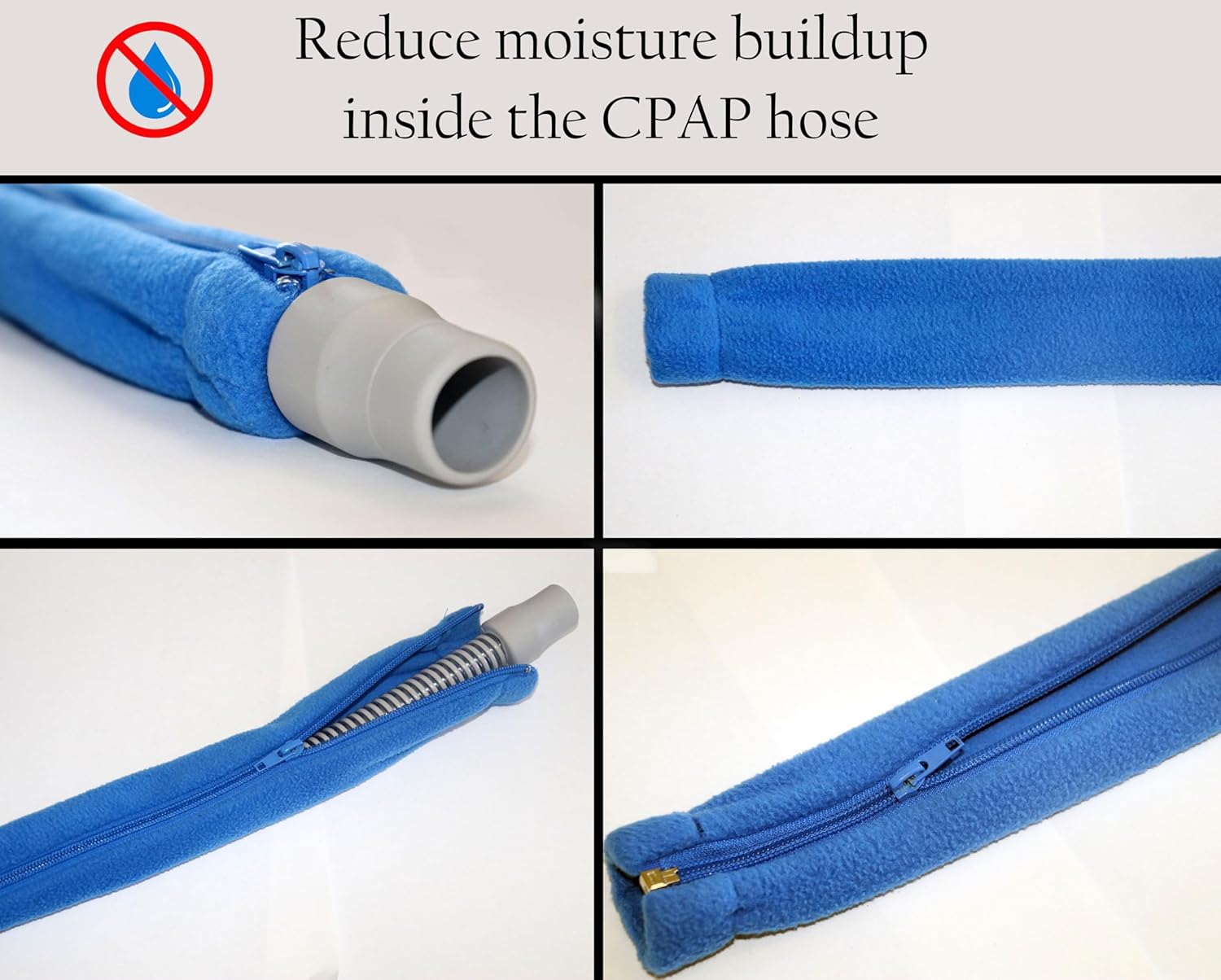 CPAP Hose Cover with 4 Holding Clips, Soft Fleece Tubing Wrap Insulator with Zipper, Universal and fit All CPAP 6ft tubing, Comfortable CPAP Supplies, CPAP Accessories, - Image 4