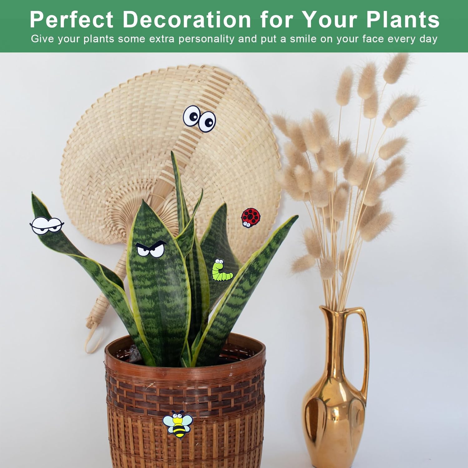 Cute Plant Magnets - Funny Cartoon Eyes, Unique Lover Gifts, Lightweight & Safe Halloween and Christmas Decoration, Indoor Accessories for Office - Give Your Plants Personality - Image 2