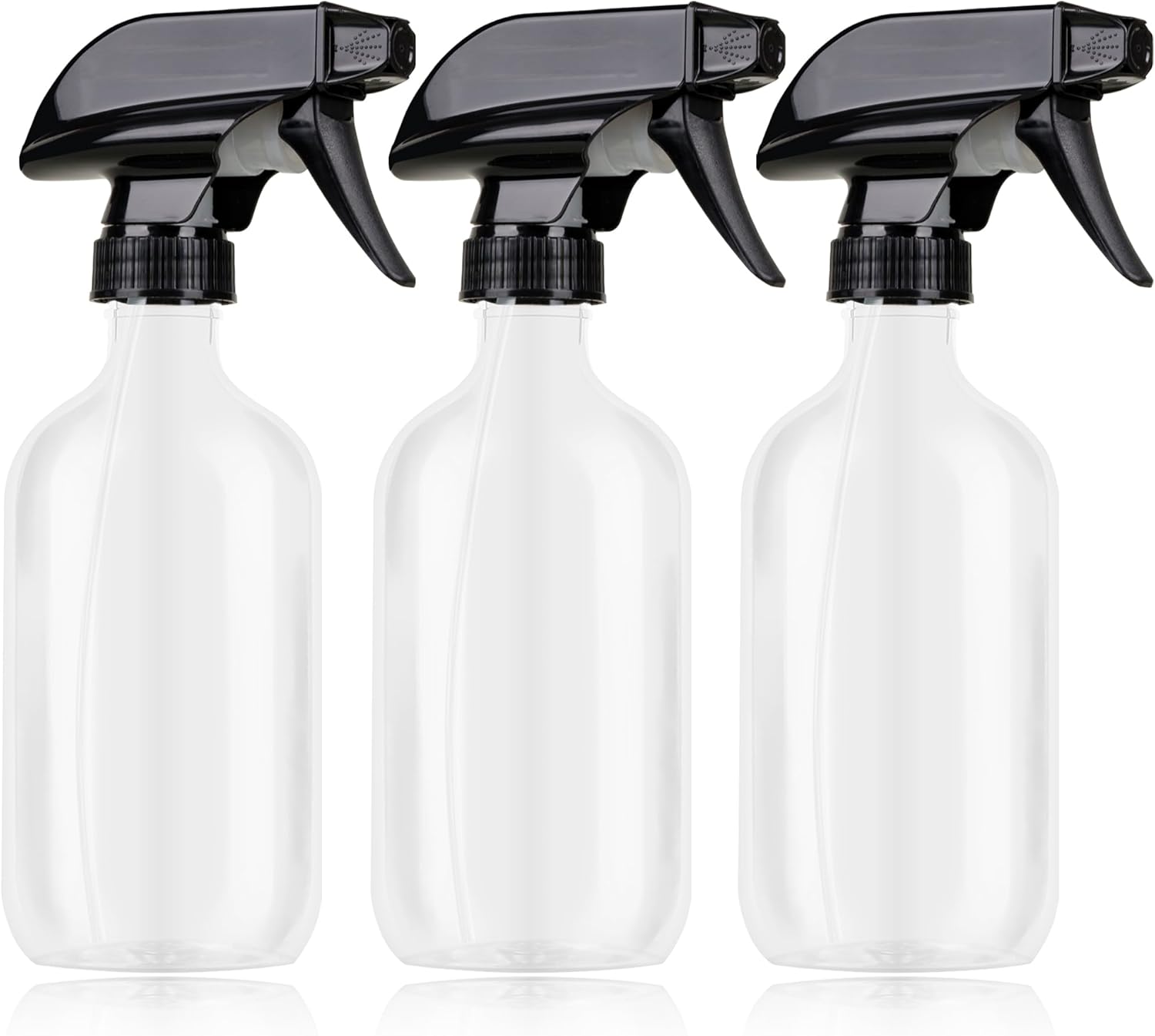 Plastic Spray Bottles 3 Pack, Refillable 16 oz Empty Spray Bottle for Cleaning Solution, Durable and Powerful Nozzle, Spray Bottles for Hair, Plants, Cleaner, Oil - Image 1
