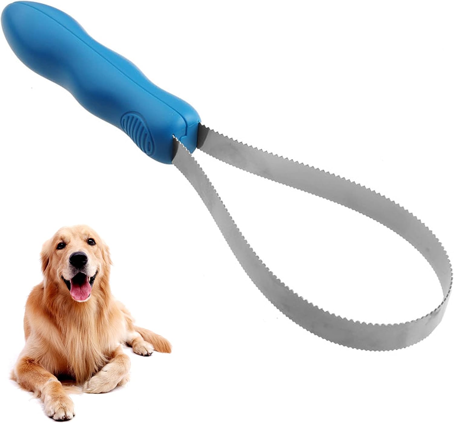 Dual-Sided Grooming Blade for Dogs - Shedding Brush with Stainless Steel Blades for Short and Long Hair Coats - Image 1
