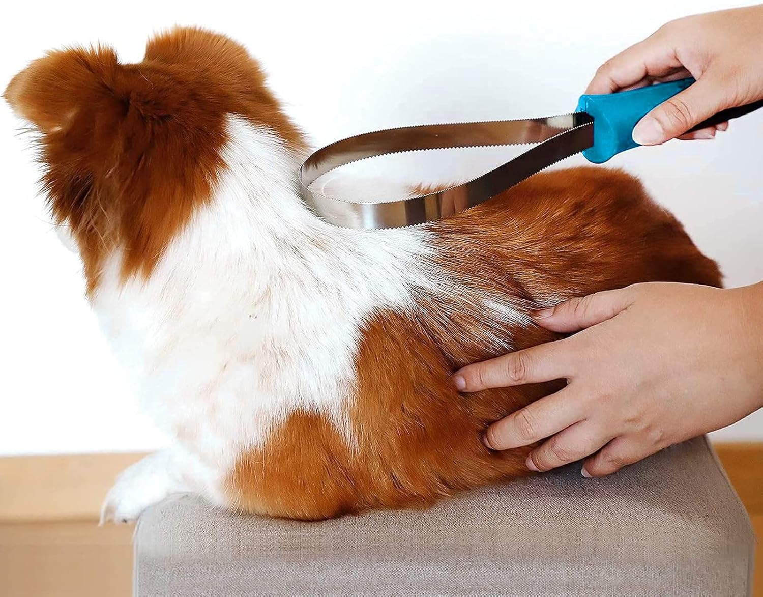 Dual-Sided Grooming Blade for Dogs - Shedding Brush with Stainless Steel Blades for Short and Long Hair Coats - Image 2