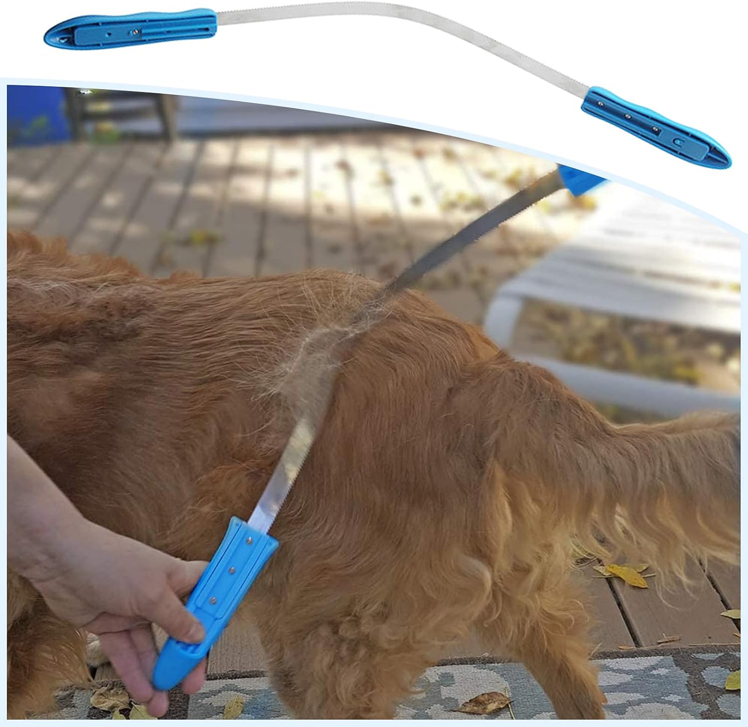 Dual-Sided Grooming Blade for Dogs - Shedding Brush with Stainless Steel Blades for Short and Long Hair Coats - Image 3