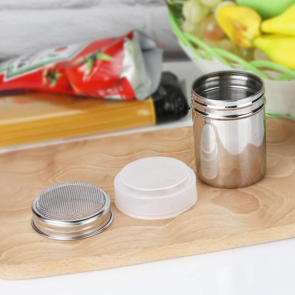 2 Pack Powdered Sugar Shaker Duster, Cinnamon Shaker Flour Sifter, Fine Mesh Stainless Steel Dredge for Baking Soda Flour Cinnamon Cocoa - Image 5