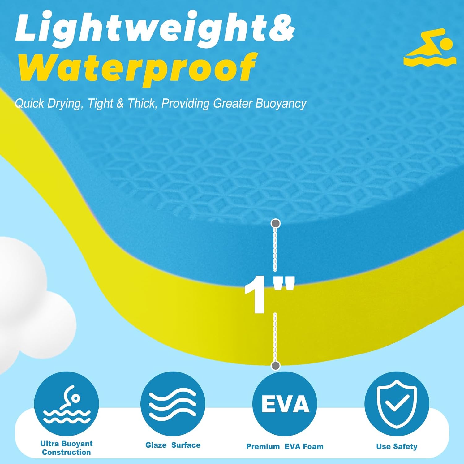 2025 Swimming Kickboard, Training Aid Board for Swimming and Exercise Training, U Design Kick Boards Easy to Grip, Durable EVA Safty Kickboard for Adults - Image 6