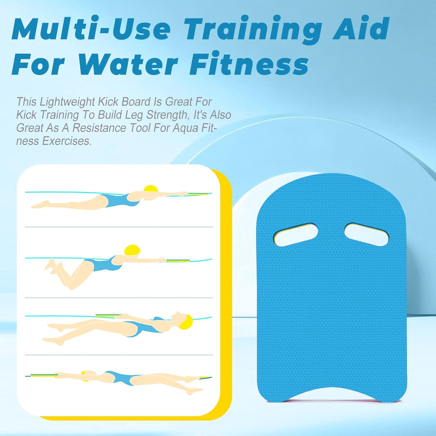 2025 Swimming Kickboard, Training Aid Board for Swimming and Exercise Training, U Design Kick Boards Easy to Grip, Durable EVA Safty Kickboard for Adults - Image 7