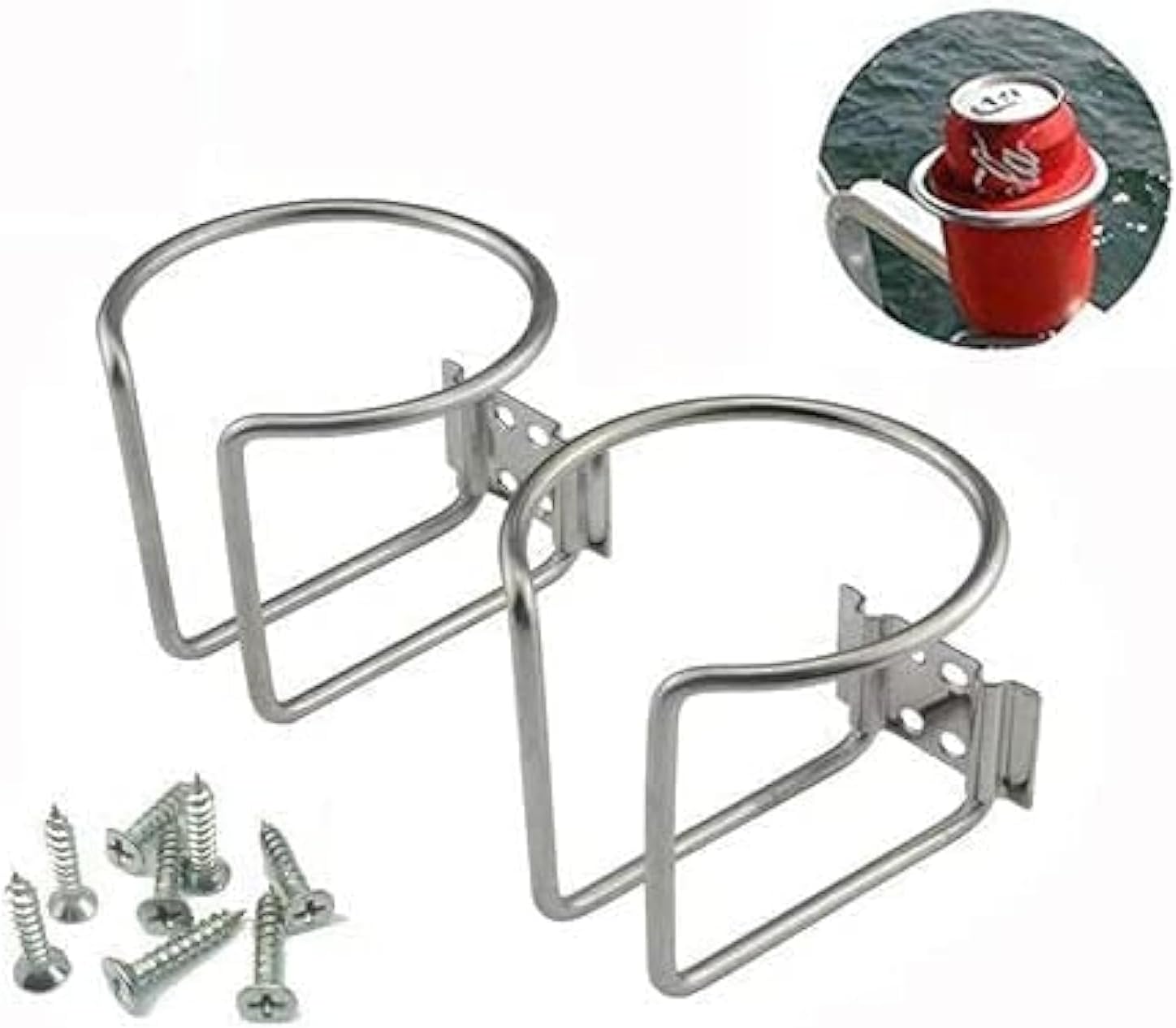 Z-Color 2pcs Stainless Steel Boat Ring Cup Drink Holder Universal Drinks Holders for Marine Yacht Truck RV Car Trailer Hardware - Image 1