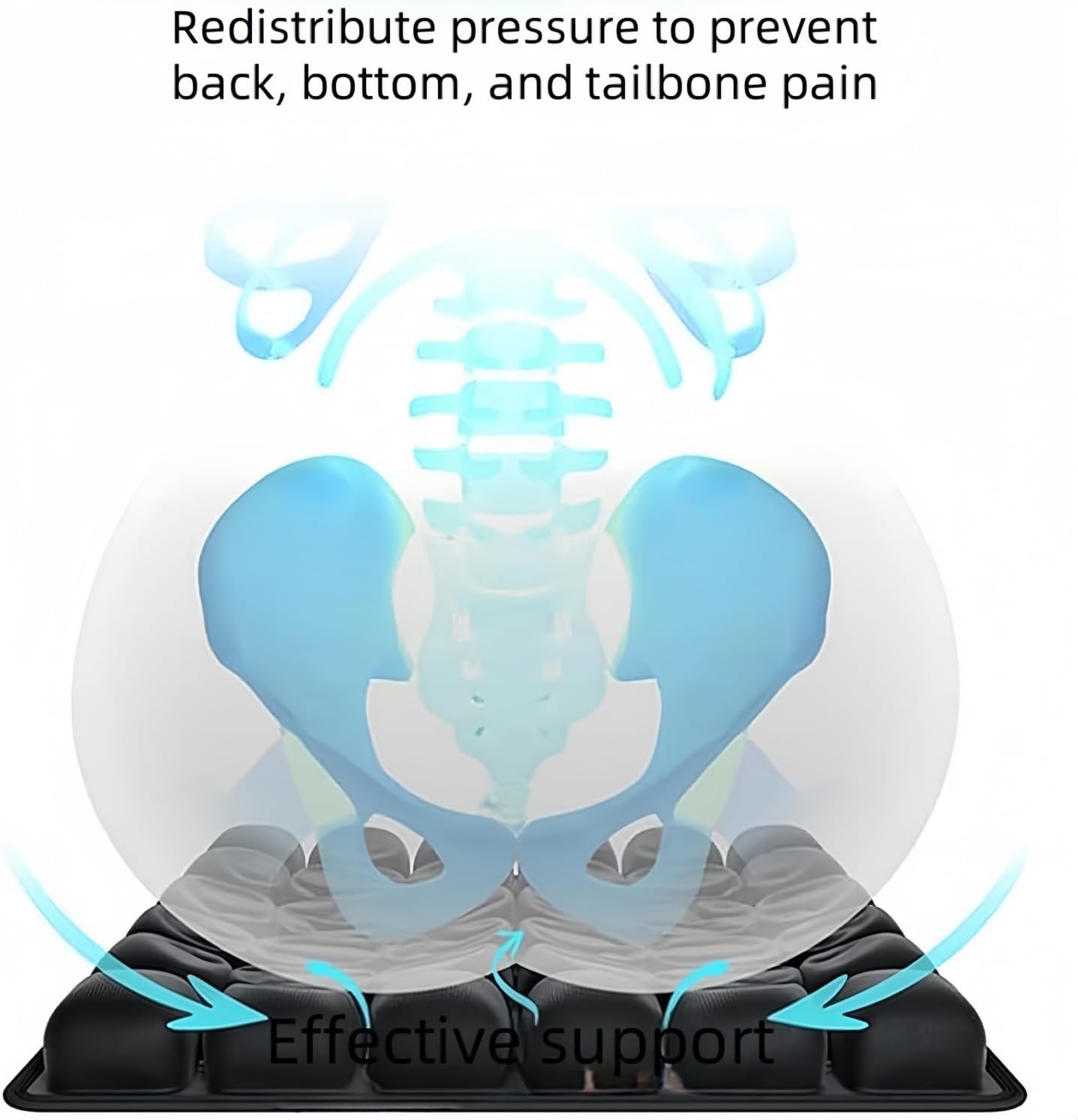 3D Air Cell Travel Cushion - Inflatable Seat Cushion for Airplane, Car, Office Chair, and Wheelchair - Image 5