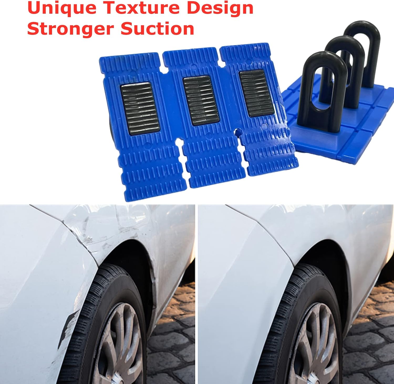 Paintless Dent Repair Tool Car Dent Puller Kit Heavy Duty Auto Body Dent Remover Glue Pulling Tabs Blue Gule Pull Tabs Powerful Body Repair Dent Removal Tools DIY Hand Tool for Car Dent Repair - Image 2