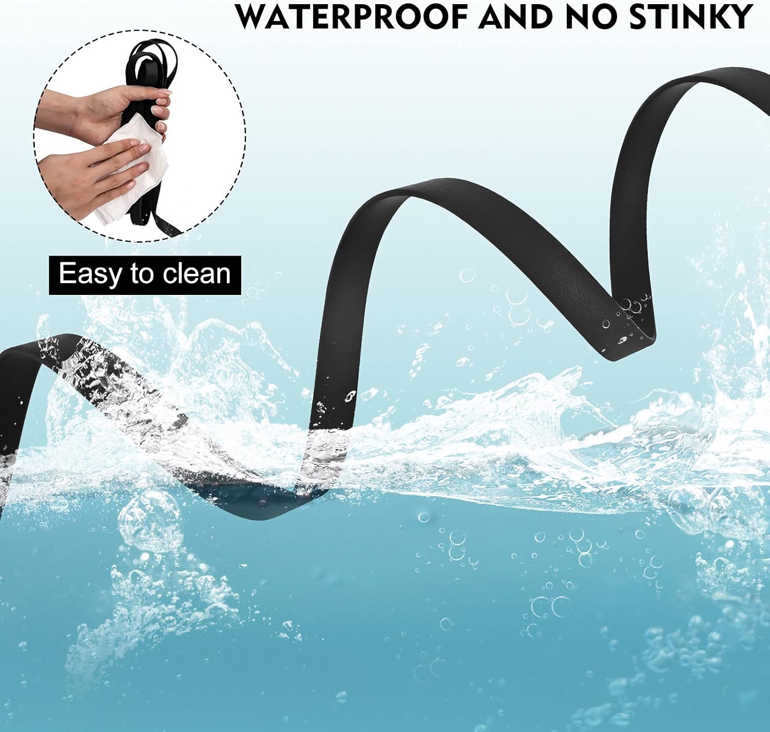 Waterproof Long Leash Durable Dog Recall Training Lead Great for Outdoor Hiking, Training, Yard, Beach and Swimming (Black, 30ft) - Image 2