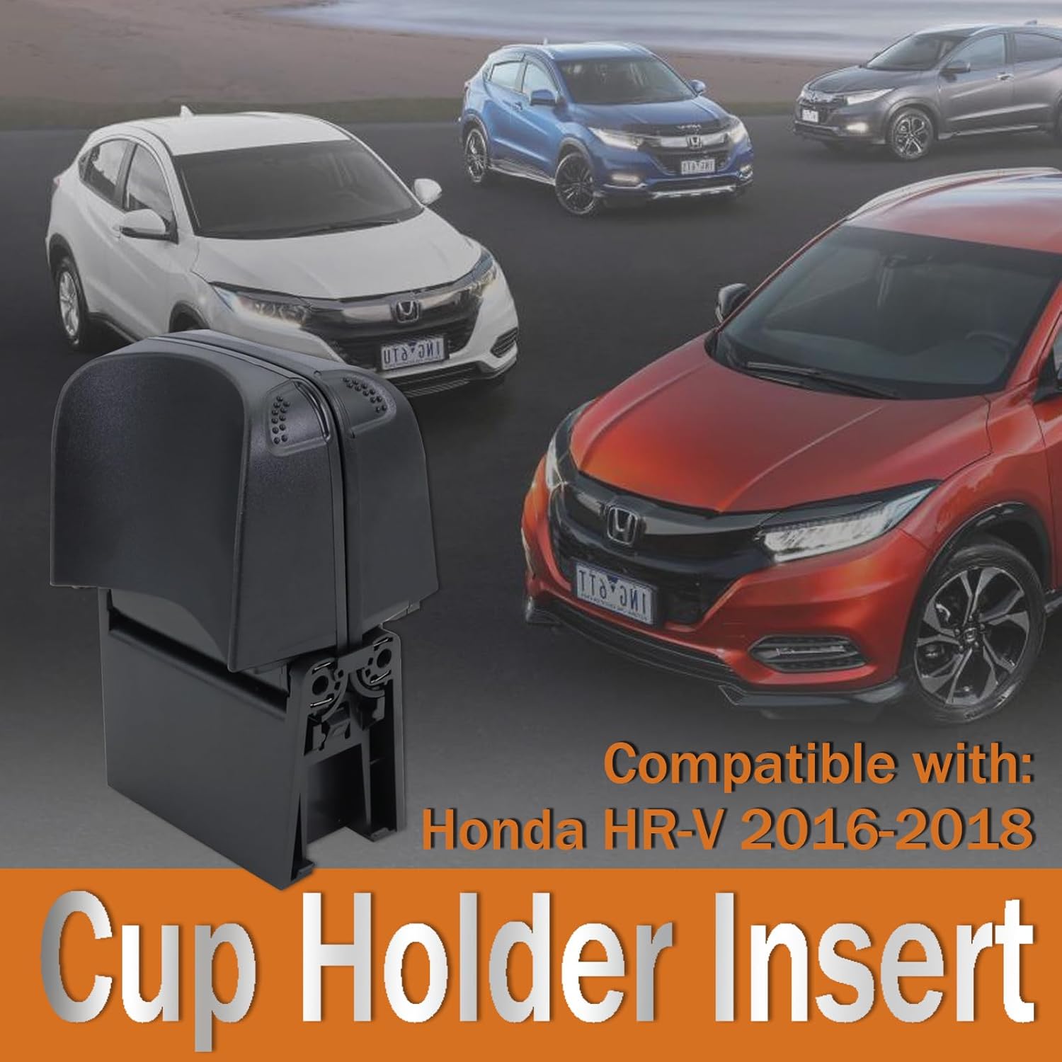 Cup Holder Insert Fits for 2016 2017 2018 Honda HRV HR-V, Replaces 77230-T7W-A02ZA - Image 2