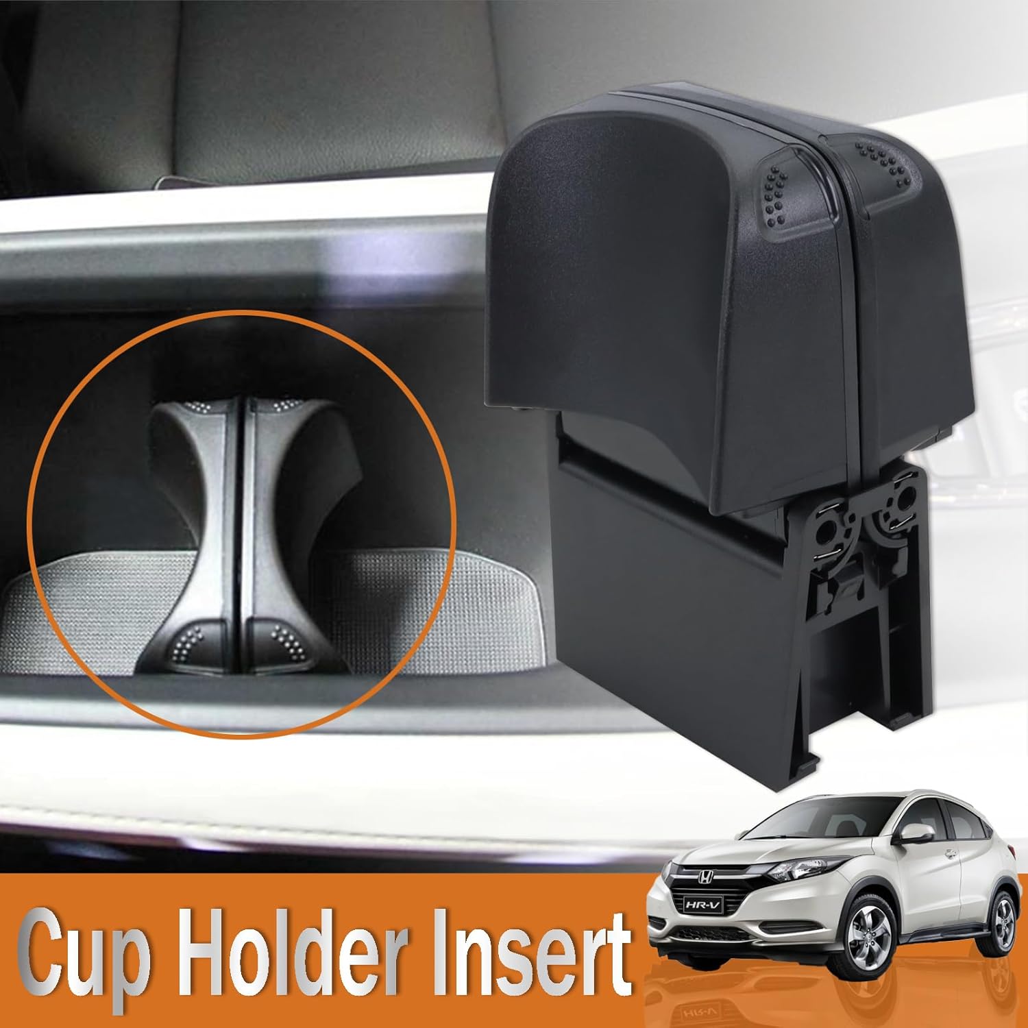 Cup Holder Insert Fits for 2016 2017 2018 Honda HRV HR-V, Replaces 77230-T7W-A02ZA - Image 3