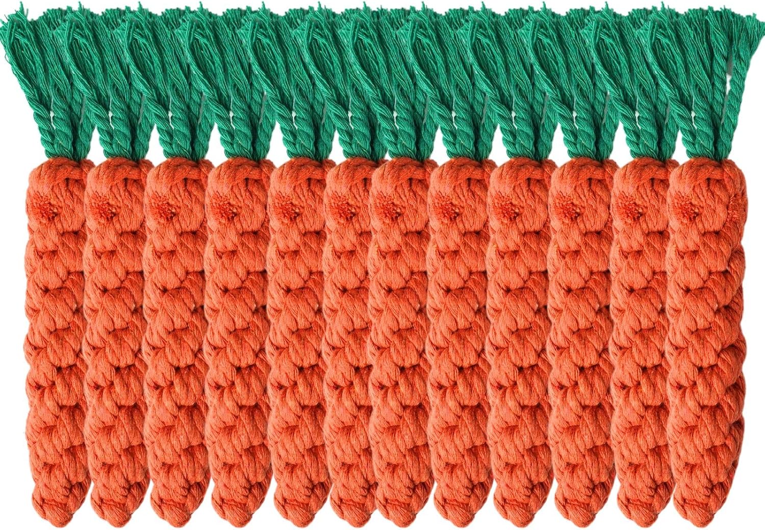 12 PCS Carrot Dog Rope Toys for Dogs, Durable Chew Toys for Aggressive Chewers, Entertainment & Interaction, Teeth Cleaning and Chewing, All-Cotton - Image 1