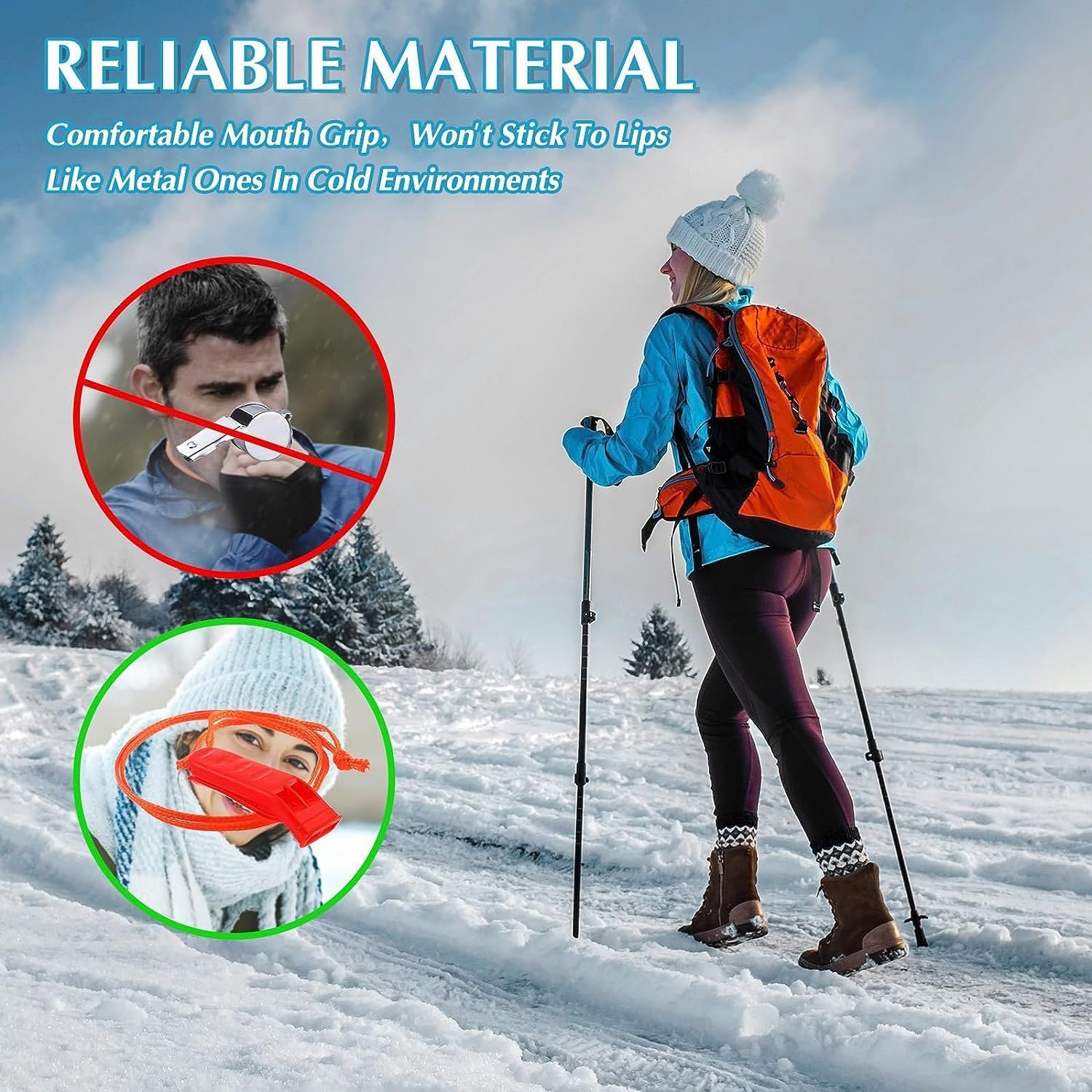 6Pcs Emergency Whistles, Safety Survival Whistles, Loud Floating Whistle with Adjustable Reflective Lanyard, for Boating, Swimming, Water Survival, Camping, Climbing, Hiking - Image 7