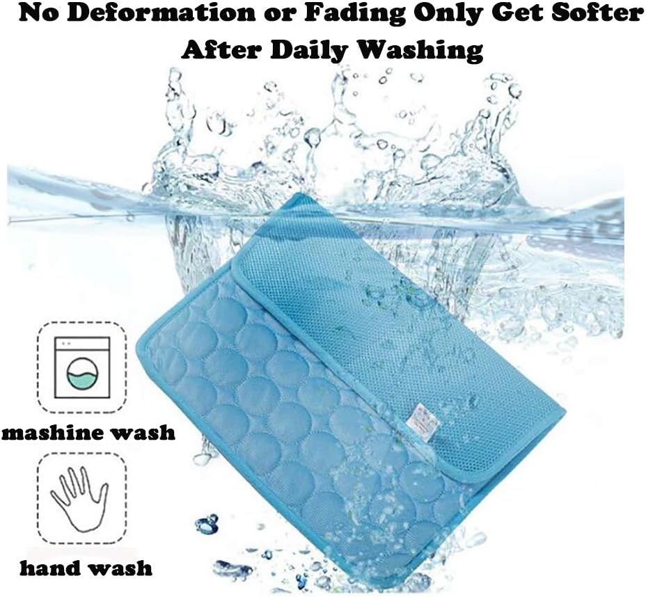 Pet Cooling Mat for Dogs, Pet Dog Self Cooling Pad, Ice Silk Self Cooling Mat Sleep Pad Foldable and Washable Summer Cool Mat Blanket for Cats, Kennels, Crates and Beds (Medium(23.6