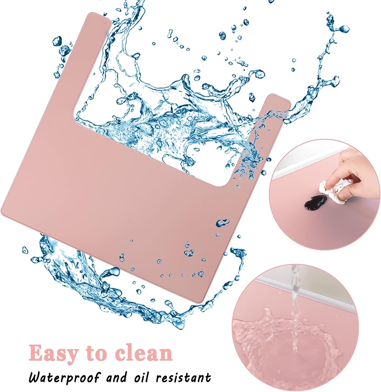 High Chair Placemat, Long Lasting High Chair Placemat Silicone, 2-Piece Set, Can Be Used Interchangeably, Suitable for IKEA Antilop Highchai, for Toddlers and Babies (Blue/Pink) - Image 3
