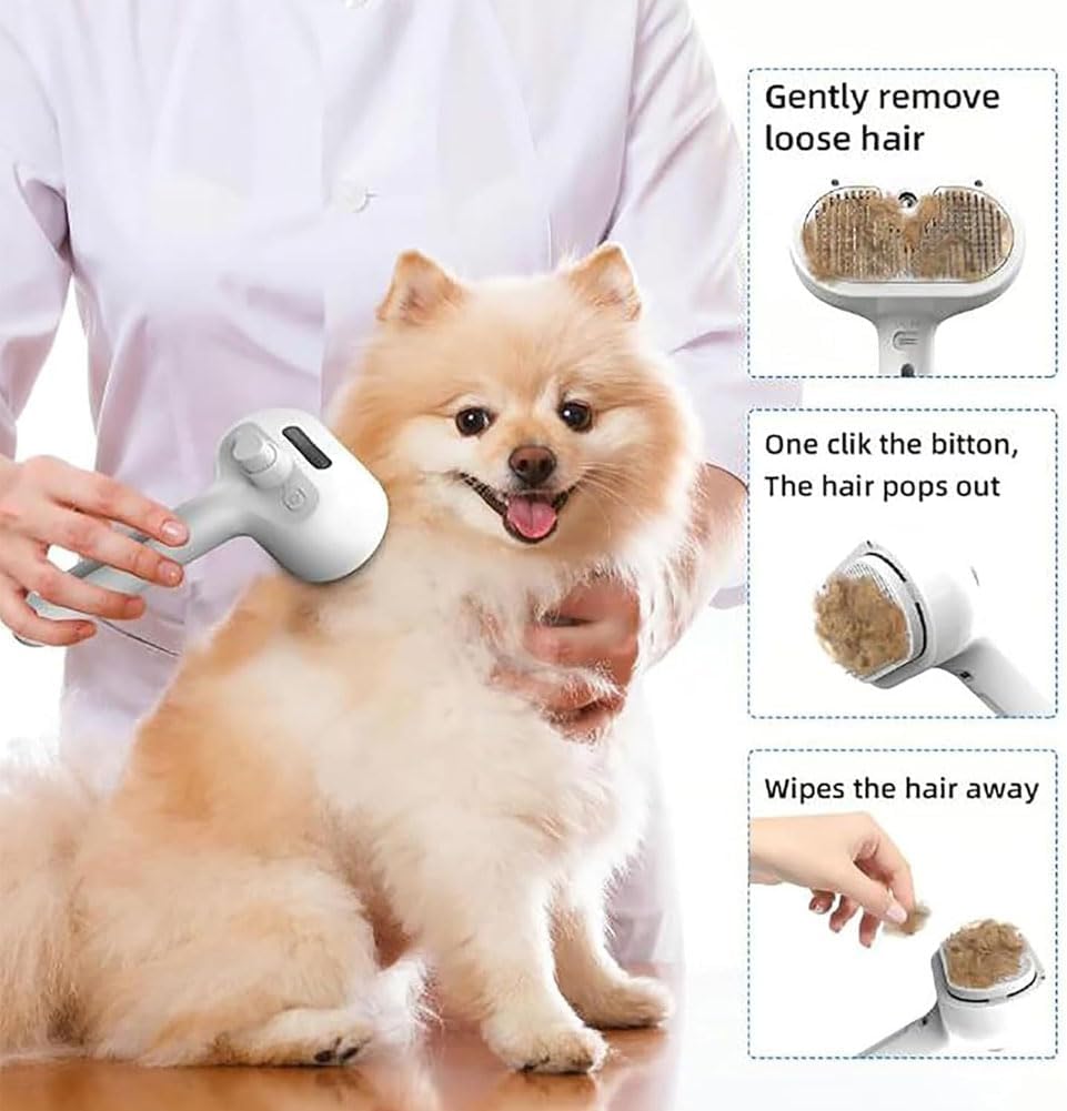 Kivori Pet Grooming Brush, Kivori All in One Pet Grooming Brush, 3-in-1 Pet Water Steam Spray Grooming Comb for Cats and Dogs (2pcs-a) - Image 6