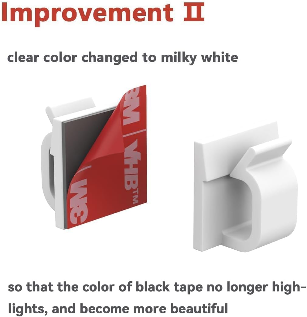 Cable Clips 40pcs with Strong Adhesive Tapes,Wire Holder Organizer Cord Management for Car, Office and Home (White- CC04(40PCS)-Upgraded) - Image 3