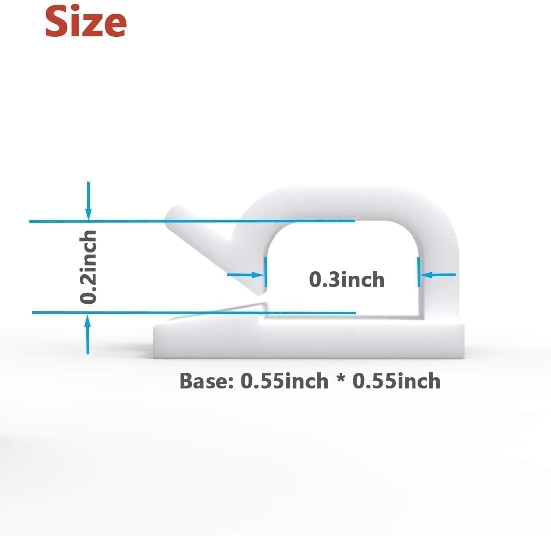 Cable Clips 40pcs with Strong Adhesive Tapes,Wire Holder Organizer Cord Management for Car, Office and Home (White- CC04(40PCS)-Upgraded) - Image 6