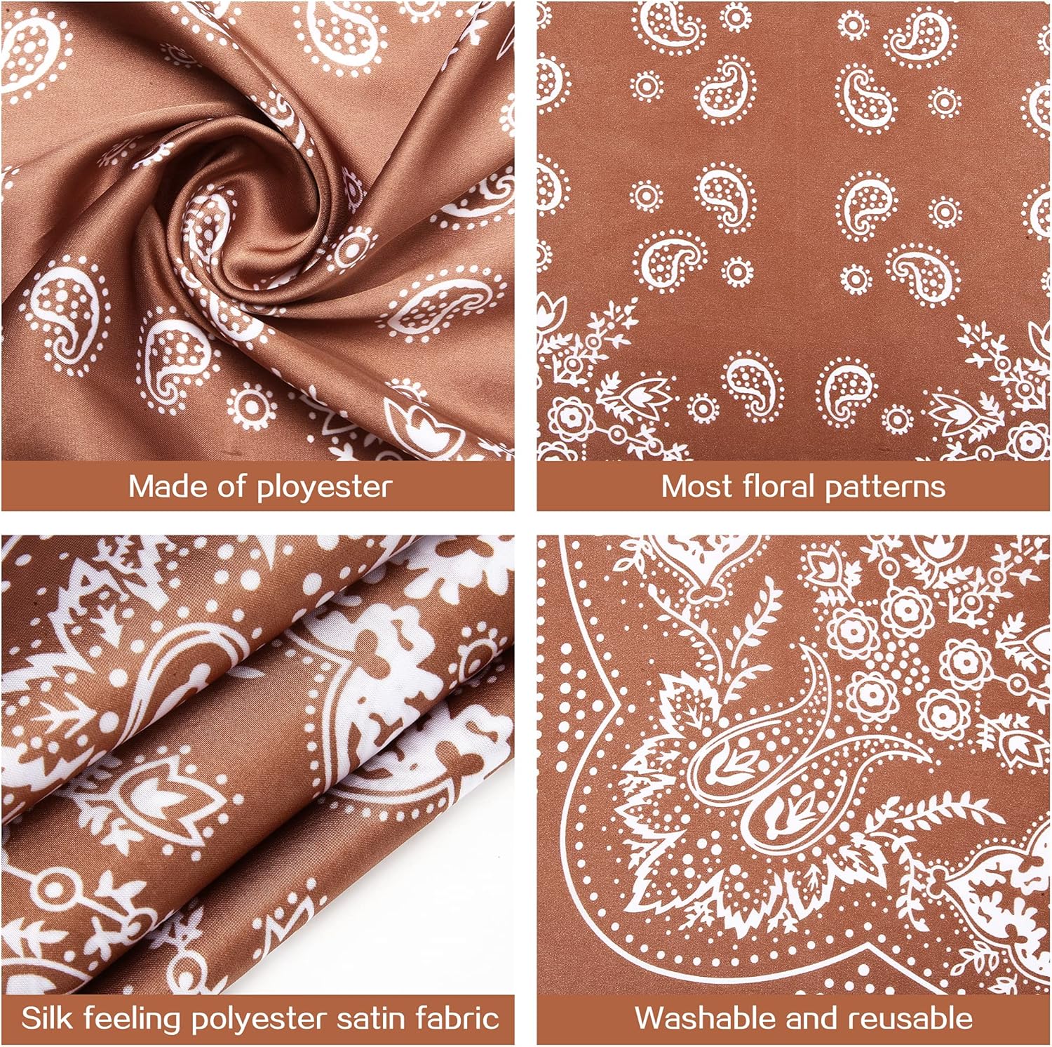 3 Pcs 27.5 Inches Satin Head Scarf Hair Scarf Silk Head Scarf Silk Bandana Silk Hair Wrap Neck Scarf for Women Girls - Image 2