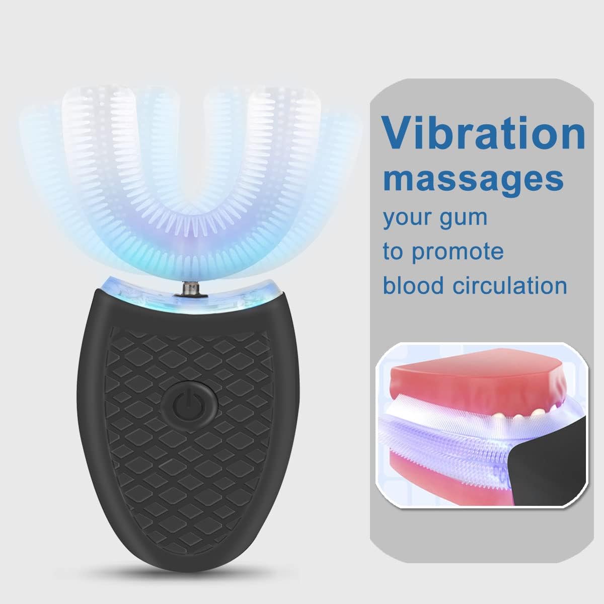 Ultrasonic Electric Toothbrush Adults, Automatic Toothbrush U Shaped Whole Mouth Cleaning Teeth Whitening Hands Free Rechargeable IPX7 Waterproof - Image 7