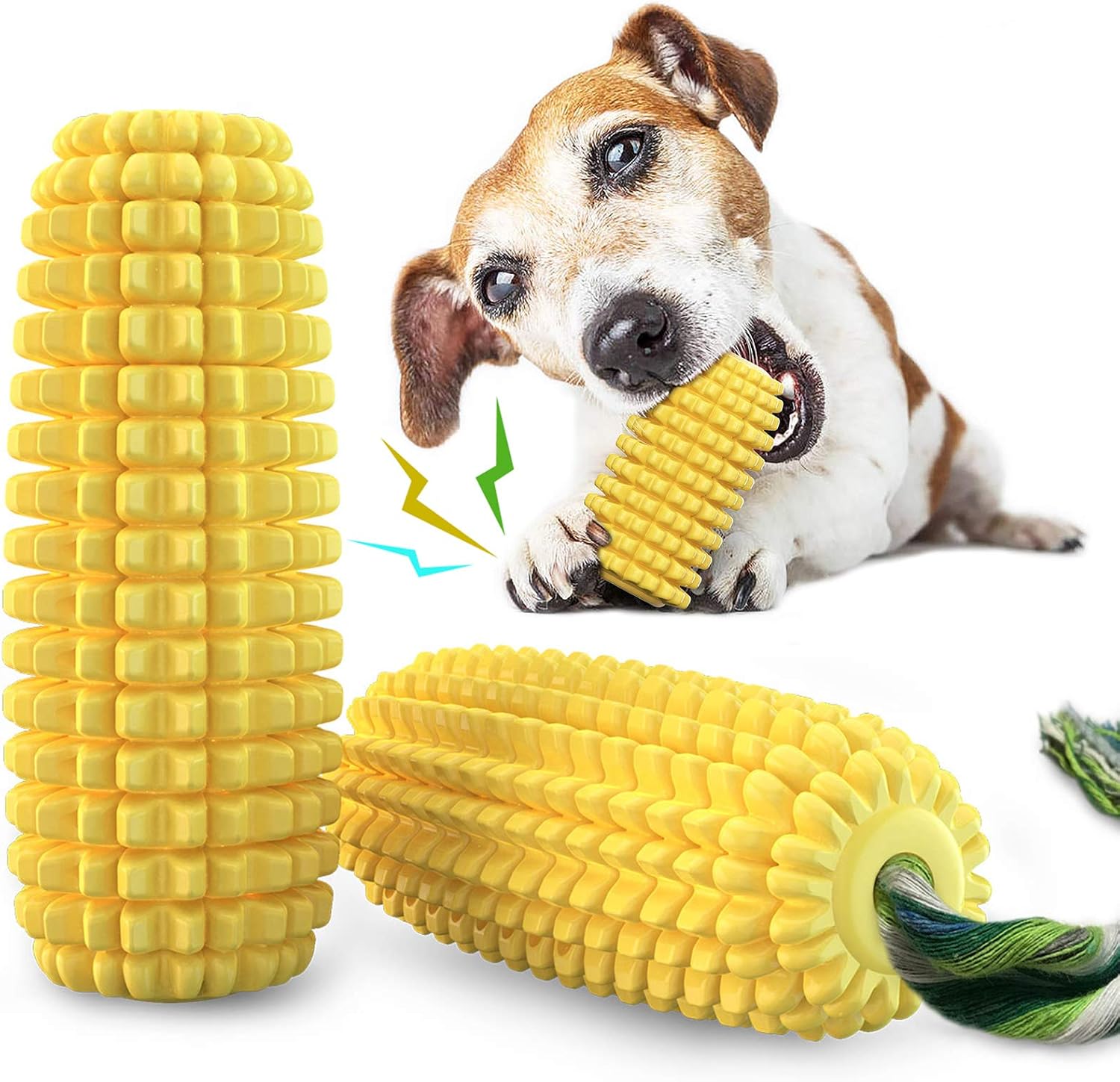 Dog Chew Toys for Aggressive Chewers, Indestructible Tough Durable Squeaky Interactive Dog Toys, Puppy Teeth Chew Corn Stick Toy for Small Medium Large Breed - Image 1