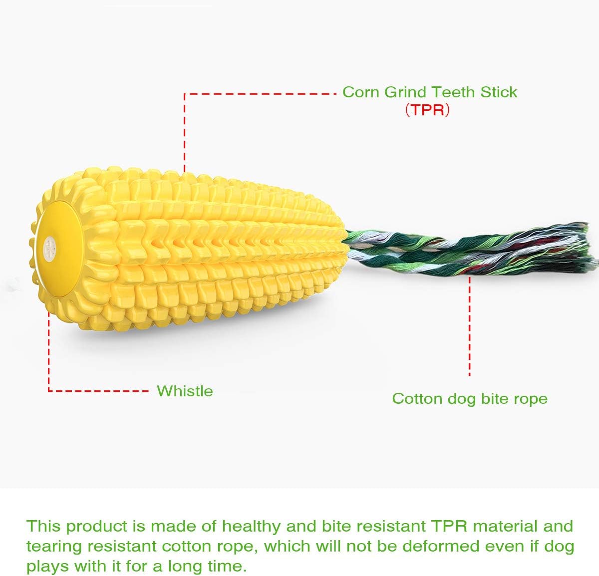 Dog Chew Toys for Aggressive Chewers, Indestructible Tough Durable Squeaky Interactive Dog Toys, Puppy Teeth Chew Corn Stick Toy for Small Medium Large Breed - Image 2