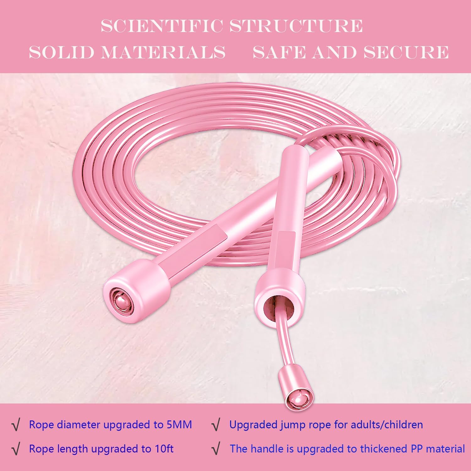 Kids Jump Rope, 3-Pack Set, Jump Rope for Kids 8-12, Beginners, and Adults - Lightweight, Tangle-Free, Adjustable PVC Rope - Jump Rope Kids, Jump Rope for Women (3 pcs) - Image 7