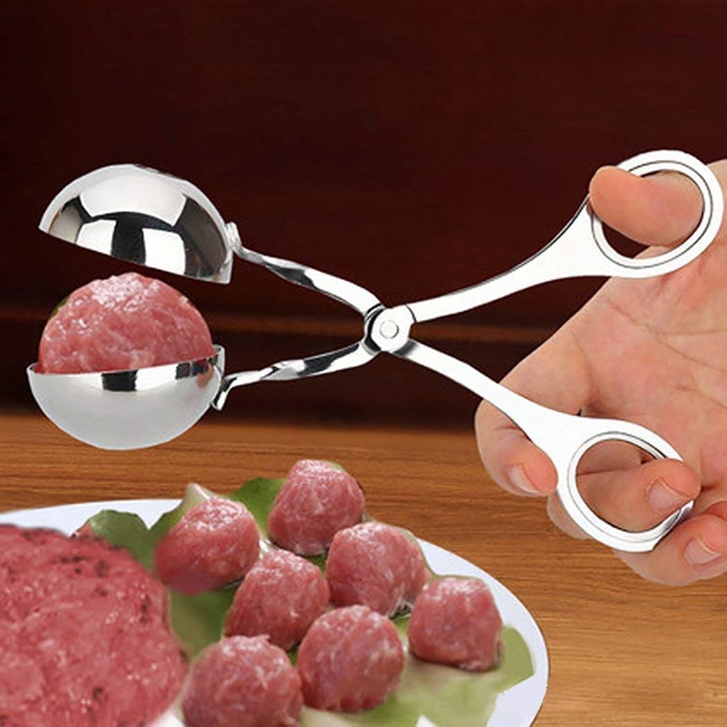 DodoBee Meatball Scoop Ball Maker, 2PCS Stainless Steel Meat Baller Tongs, Cake Pop Maker Meatball Scooper Cake Pop Scooper Melon Baller Rice Dough Ice Tongs for Kitchen Tools, Ball Size 1.38