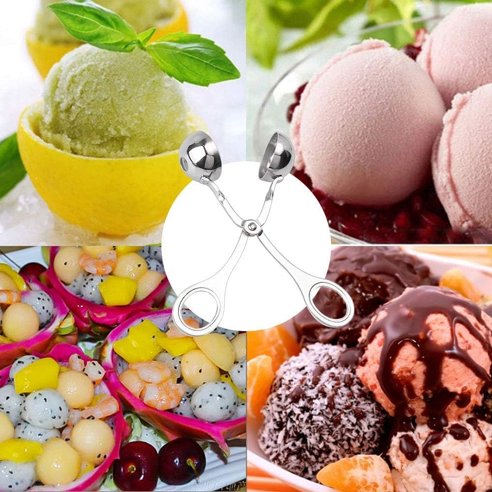 DodoBee Meatball Scoop Ball Maker, 2PCS Stainless Steel Meat Baller Tongs, Cake Pop Maker Meatball Scooper Cake Pop Scooper Melon Baller Rice Dough Ice Tongs for Kitchen Tools, Ball Size 1.38