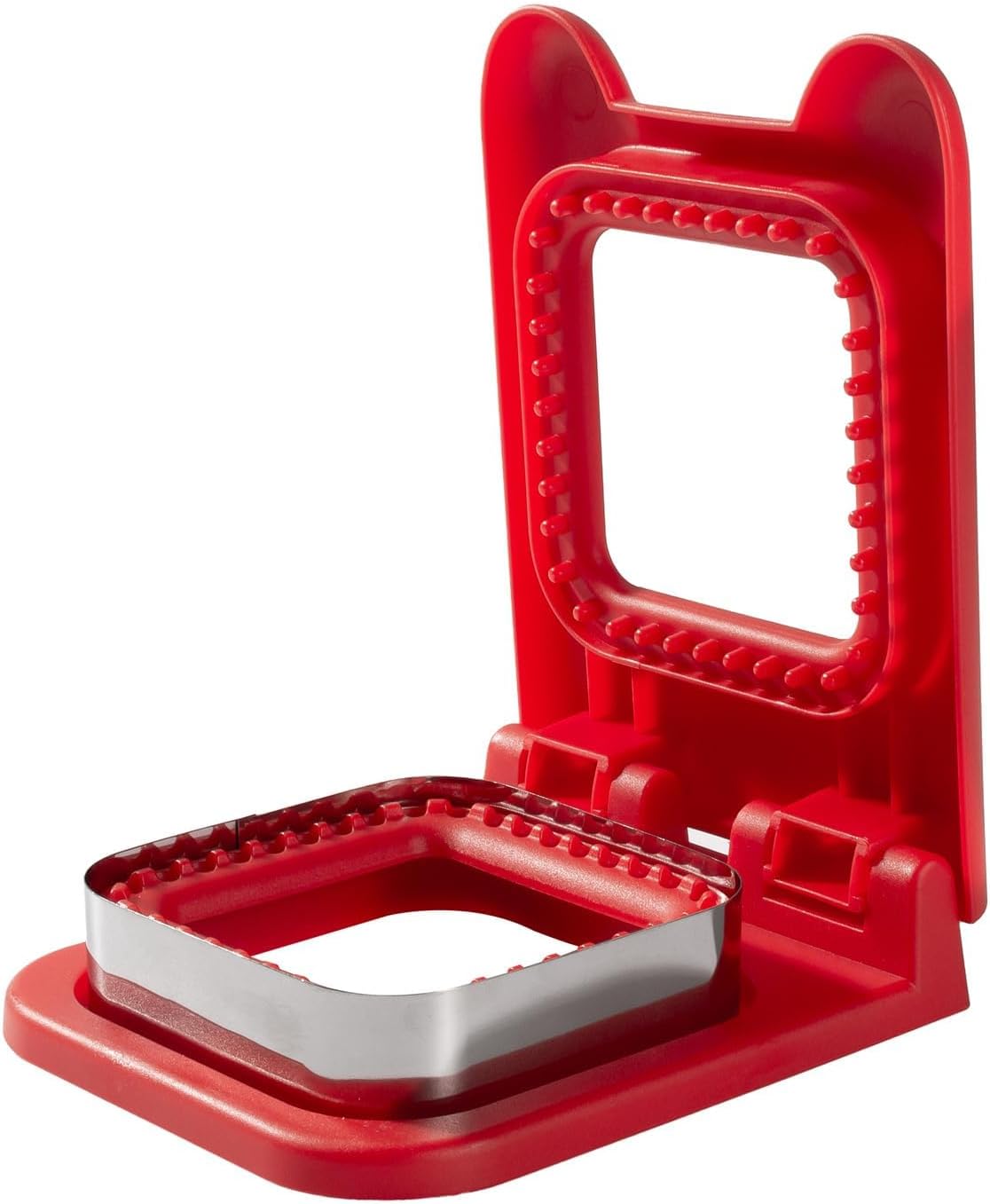 Sandwich Cutter and Sealer, Square Pocket Sandwiches Cutter Uncrustables Maker, Sandwich Cutters for kids love lunchables (Red) - Image 1