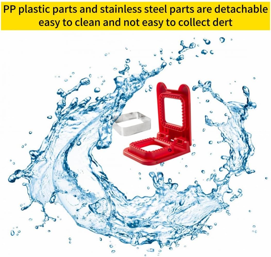 Sandwich Cutter and Sealer, Square Pocket Sandwiches Cutter Uncrustables Maker, Sandwich Cutters for kids love lunchables (Red) - Image 6