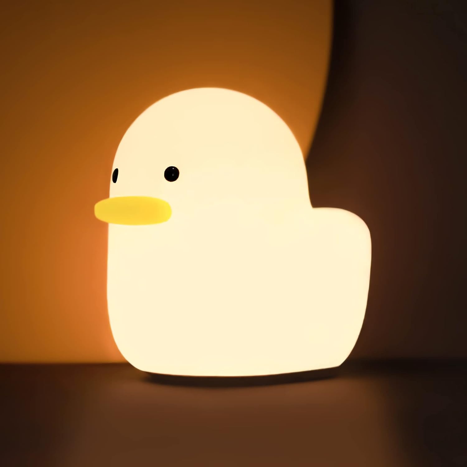 LED Duck Night Light, Cute Animal Silicone Nursery Night Light Rechargeable Table Lamp Bedside Lamp with Touch Sensor for Women Bedrooms, Livin - Image 1