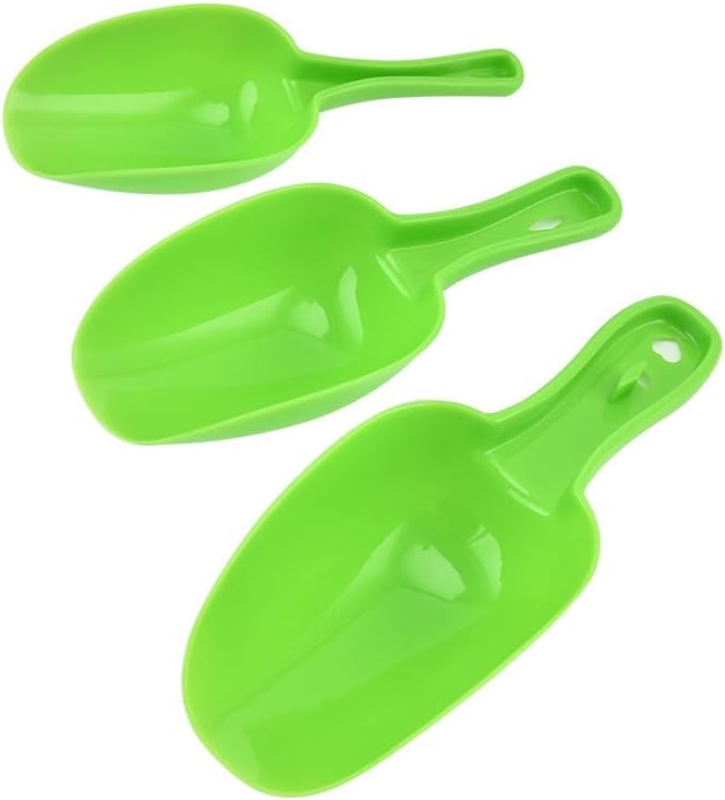 Set of 3 Ice Scoop, Plastic Kitchen Ice Scoop for Canisters or Ice Maker, Food Scoops for Canisters, Freezer, Flour, Dry Foods, Coffee Beans, Pop Corn, Pet Dog Cat Food (Green) - Image 2