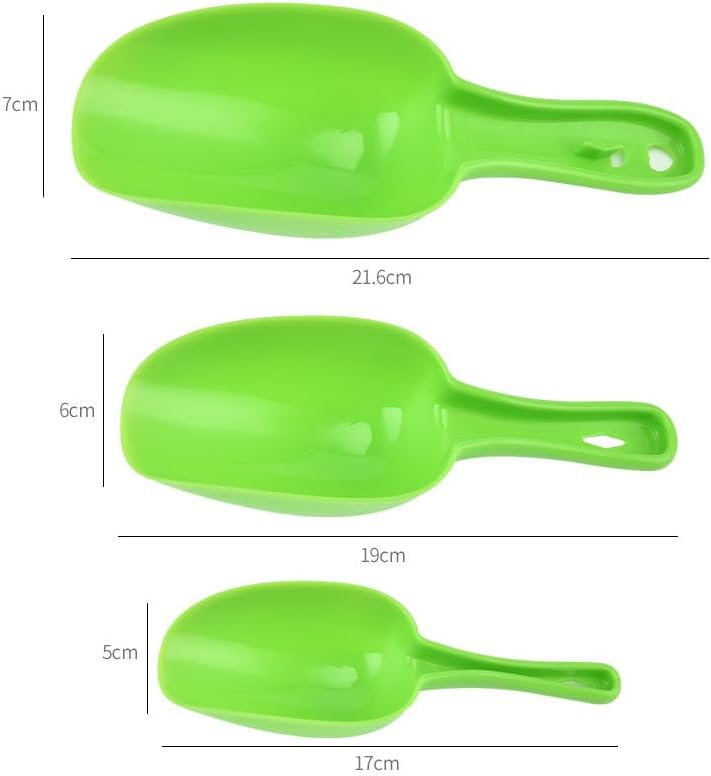 Set of 3 Ice Scoop, Plastic Kitchen Ice Scoop for Canisters or Ice Maker, Food Scoops for Canisters, Freezer, Flour, Dry Foods, Coffee Beans, Pop Corn, Pet Dog Cat Food (Green) - Image 3