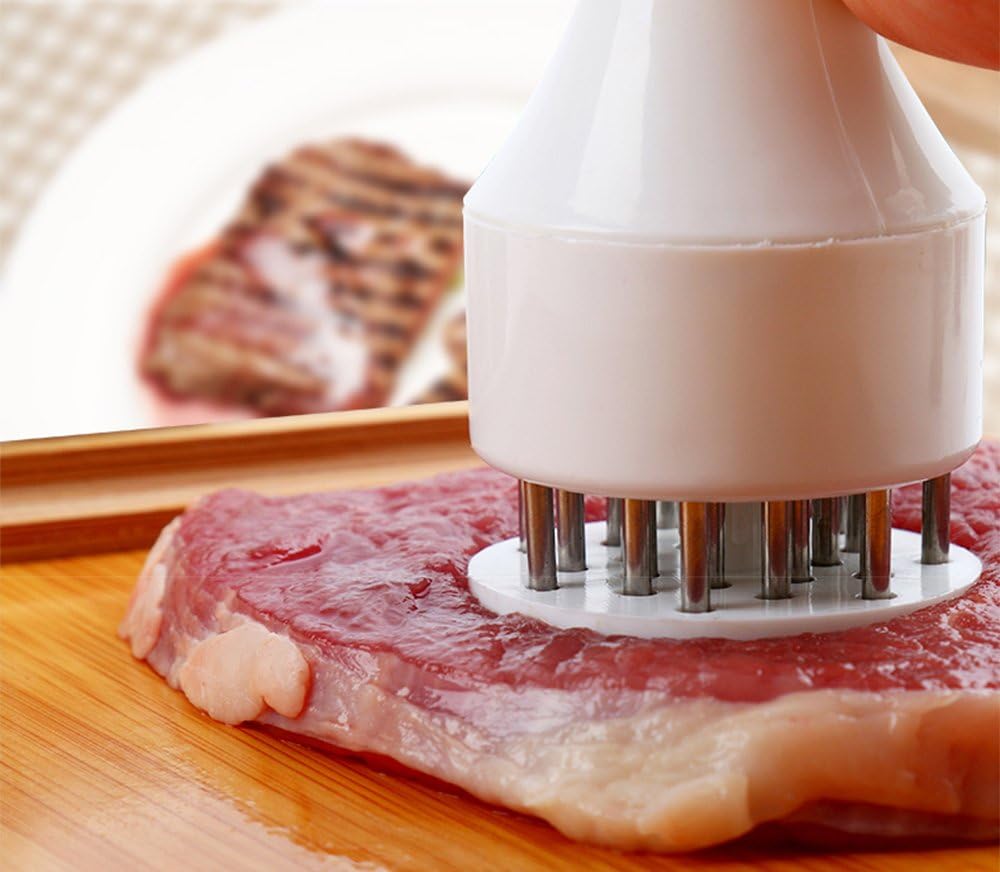 2 Pack Meat Tenderizer Tool Profession Kitchen Gadgets Jacquard Meat Tenderizers 21 Blades Stainless Steel Meat Tenderizer Needle Best For Tenderizing,BBQ,Marinade & Flavor Maximizer - Image 3