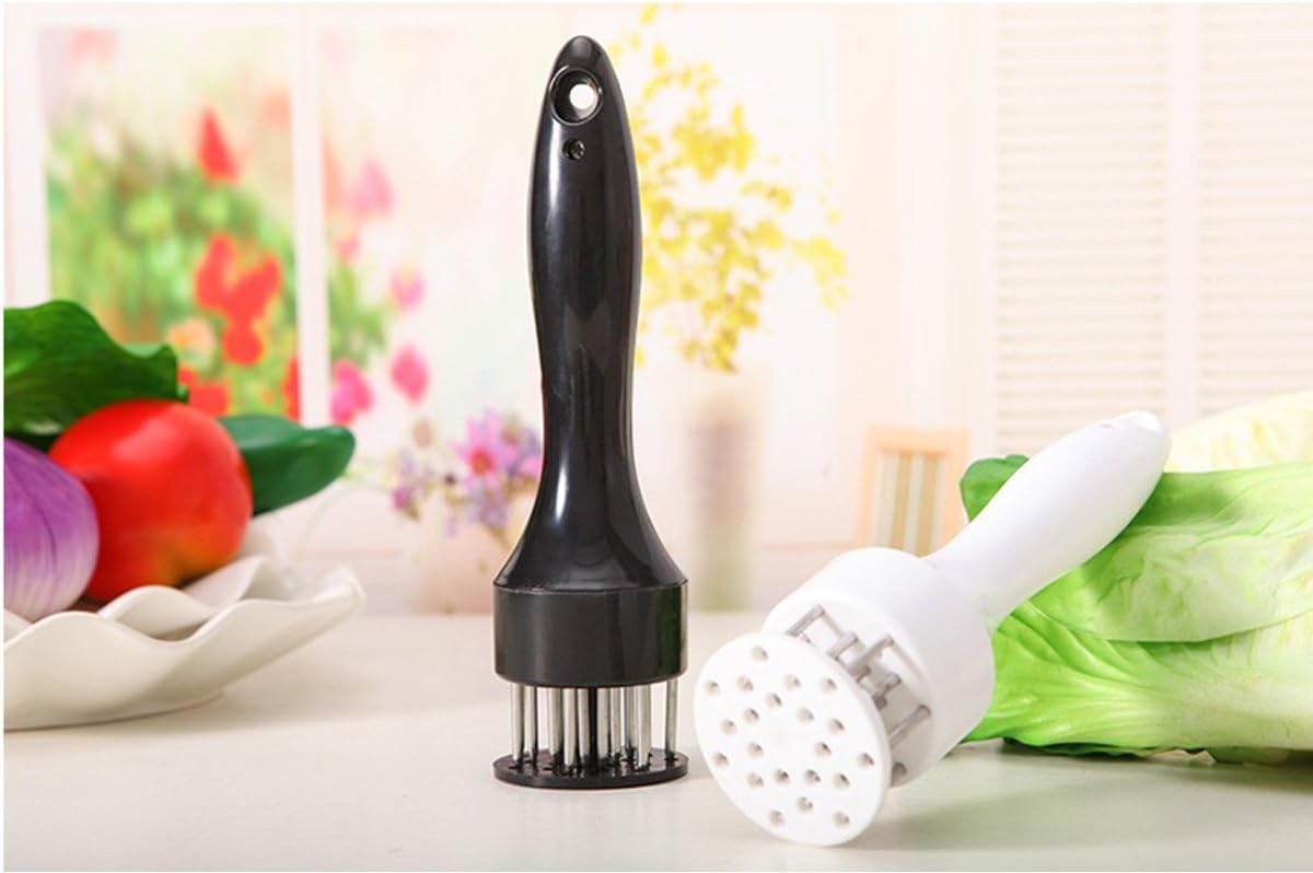 2 Pack Meat Tenderizer Tool Profession Kitchen Gadgets Jacquard Meat Tenderizers 21 Blades Stainless Steel Meat Tenderizer Needle Best For Tenderizing,BBQ,Marinade & Flavor Maximizer - Image 5