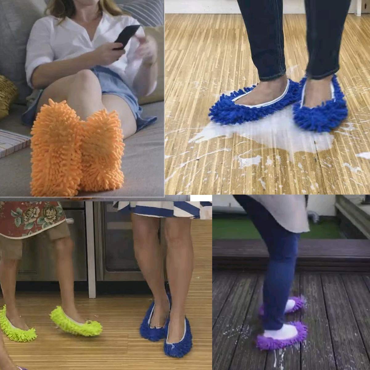 10 PCS 5 Pairs Dust Duster Mop Slippers Shoes Cover, Multi Function Washable Microfiber Foot Socks Floor Cleaning Shoes Cover for House Kitchen Office - Image 4