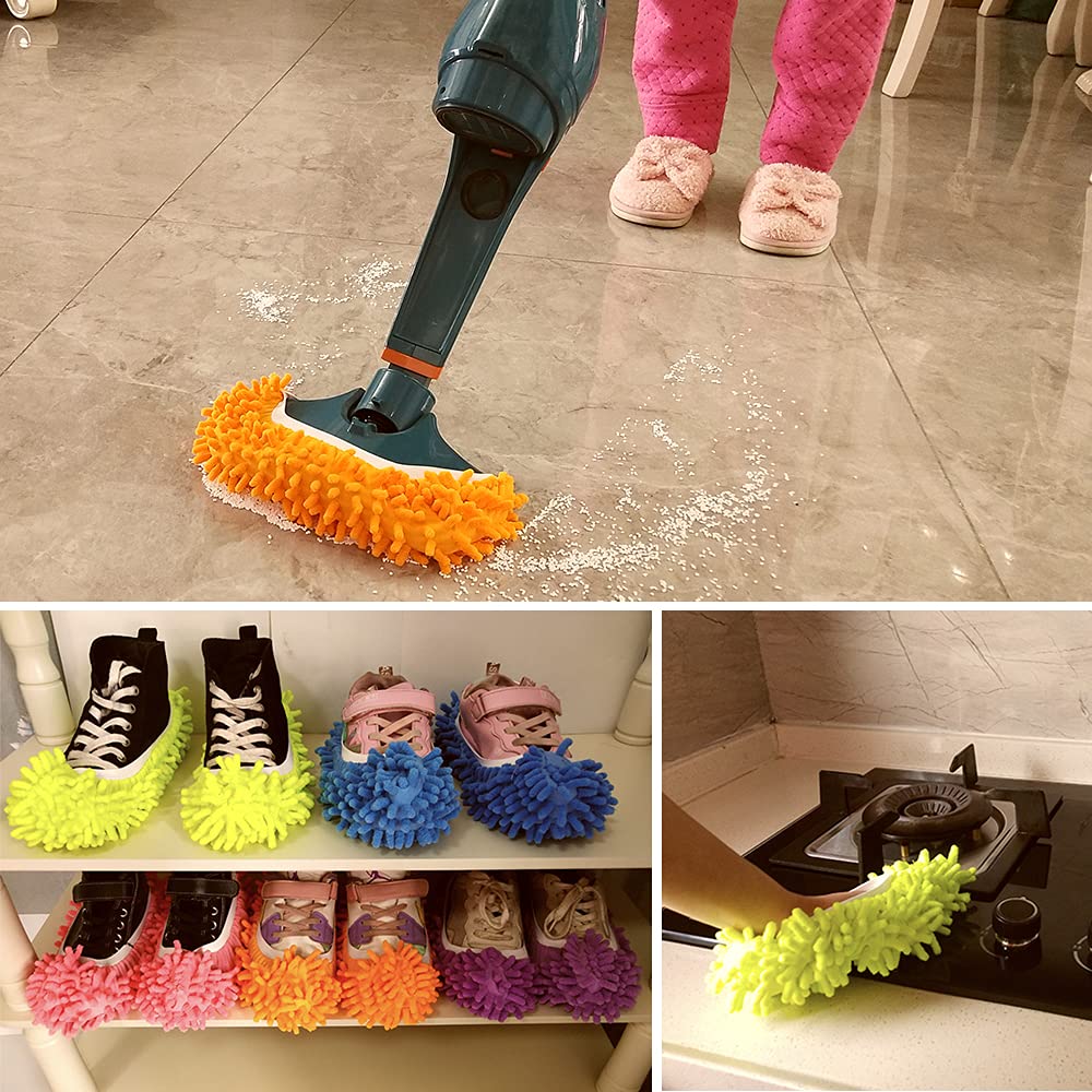 10 PCS 5 Pairs Dust Duster Mop Slippers Shoes Cover, Multi Function Washable Microfiber Foot Socks Floor Cleaning Shoes Cover for House Kitchen Office - Image 5