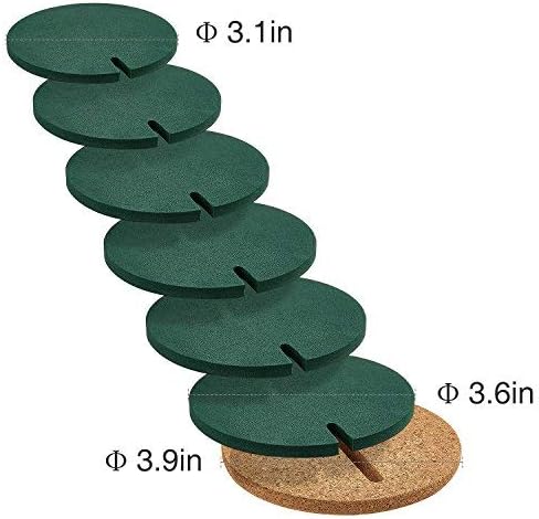 Flee 6-Piece Green Coaster Set with Flower Pot Shaped Holder for Drinks,Coffee,Cup - Image 3