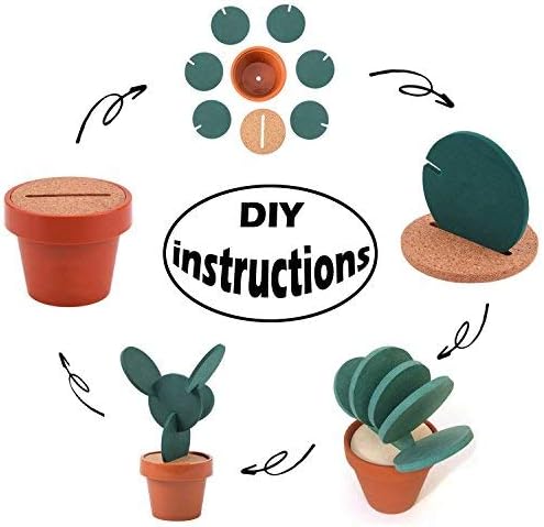 Flee 6-Piece Green Coaster Set with Flower Pot Shaped Holder for Drinks,Coffee,Cup - Image 5